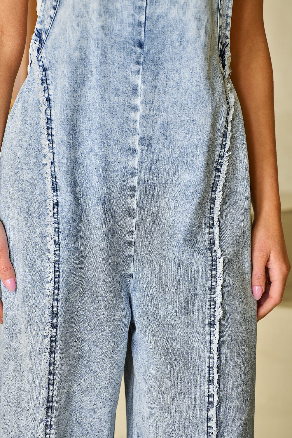 Beau Blue Light Wash Frayed Exposed Seam Wide Leg Denim Overall - Premium Bottoms/Jumpsuits & Rompers from Ashes 2 Wildflowers Boutique, LLC- Just $64.99! Shop now at Ashes 2 Wildflowers Boutique, LLC