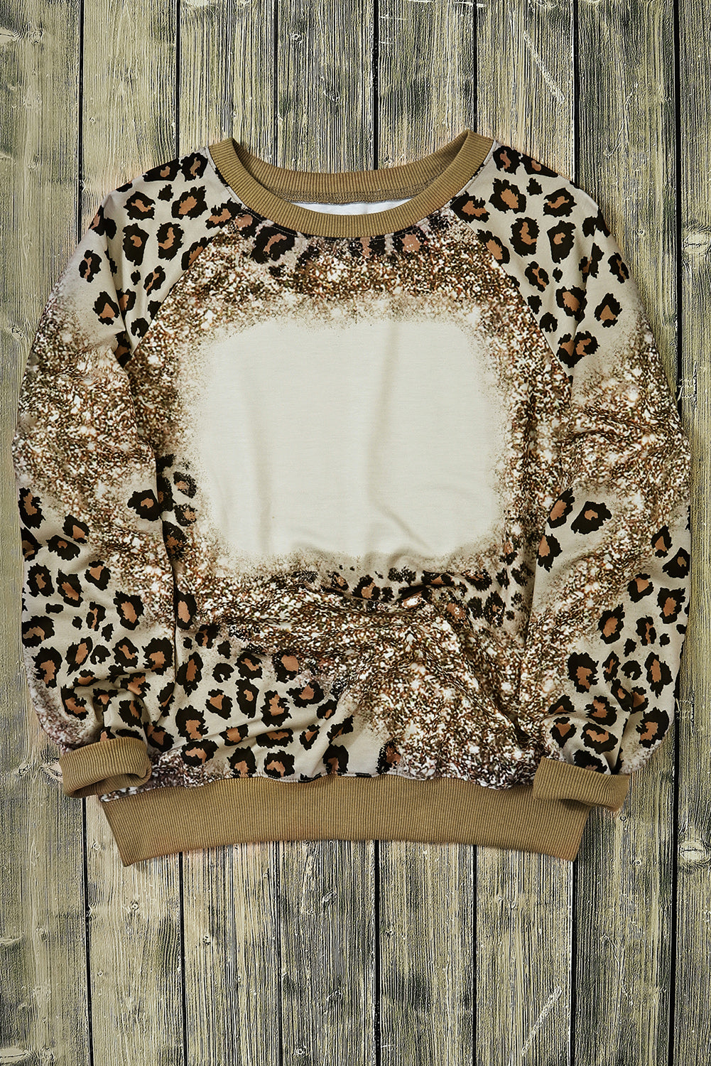 Leopard Print Bleached Long Sleeve Top - Premium Tops from Momma Done Gone Crafty- Just $34.60! Shop now at Momma Done Gone Crafty