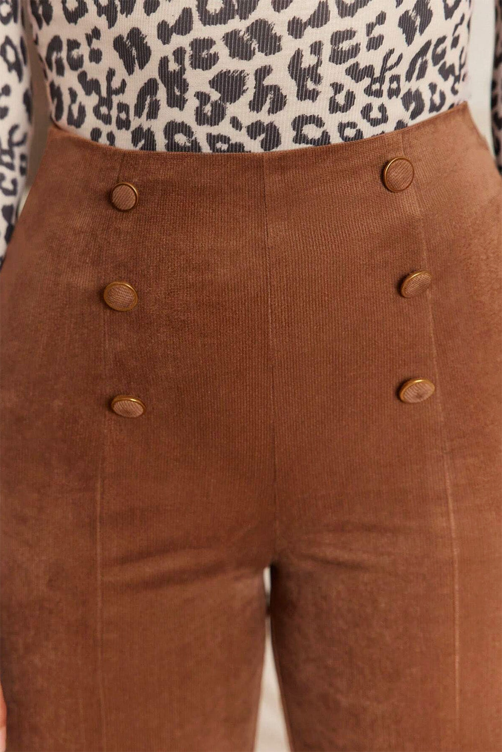 Chestnut Solid Color Double Breasted Straight Leg Pants - Premium Bottoms/Pants & Culotte from Momma Done Gone Crafty- Just $31.05! Shop now at Momma Done Gone Crafty