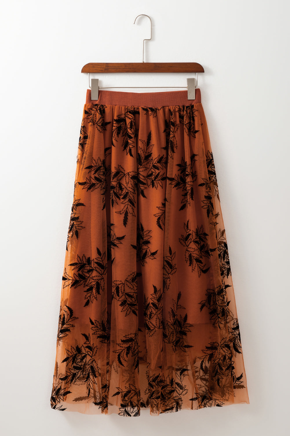 Gold Flame Floral Leaves Embroidered High Waist Maxi Skirt - Premium Bottoms/Skirts & Petticoat from Ashes 2 Wildflowers Boutique, LLC- Just $16.59! Shop now at Ashes 2 Wildflowers Boutique, LLC