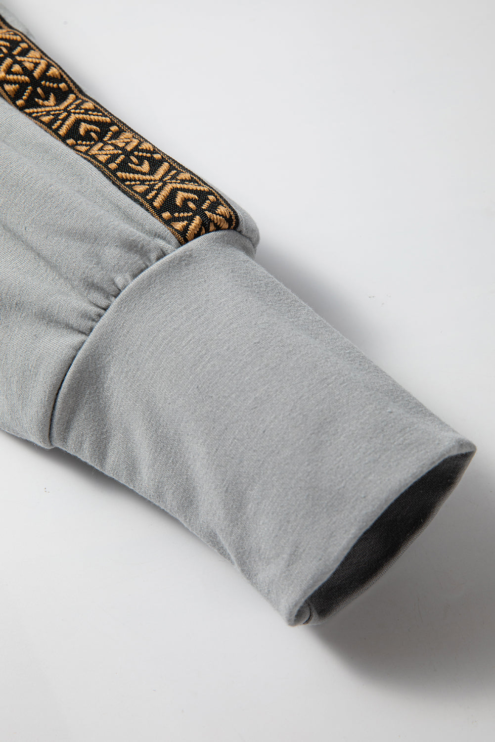 Medium Grey Aztec Accent Side Slit Open Front Long Cardigan - Premium Sweaters & Cardigans/Cardigans from Momma Done Gone Crafty- Just $33! Shop now at Momma Done Gone Crafty