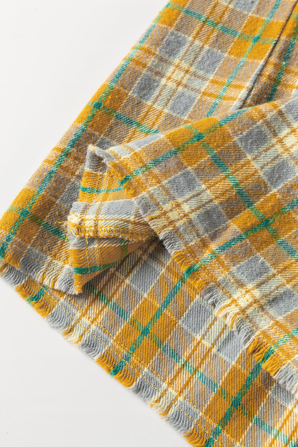 Ginger Plaid Embroidery Patch Button-Down Shacket - Premium Outerwear from Momma Done Gone Crafty- Just $49.65! Shop now at Momma Done Gone Crafty