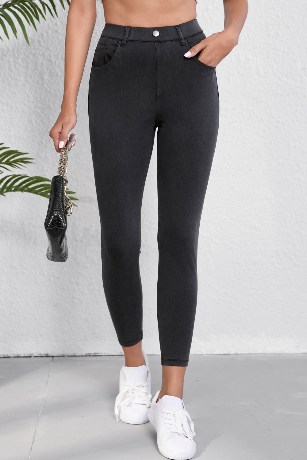 Black Skinny Fit Ankle High Waist Jeans - Premium Bottoms/Jeans from Momma Done Gone Crafty- Just $35.10! Shop now at Momma Done Gone Crafty