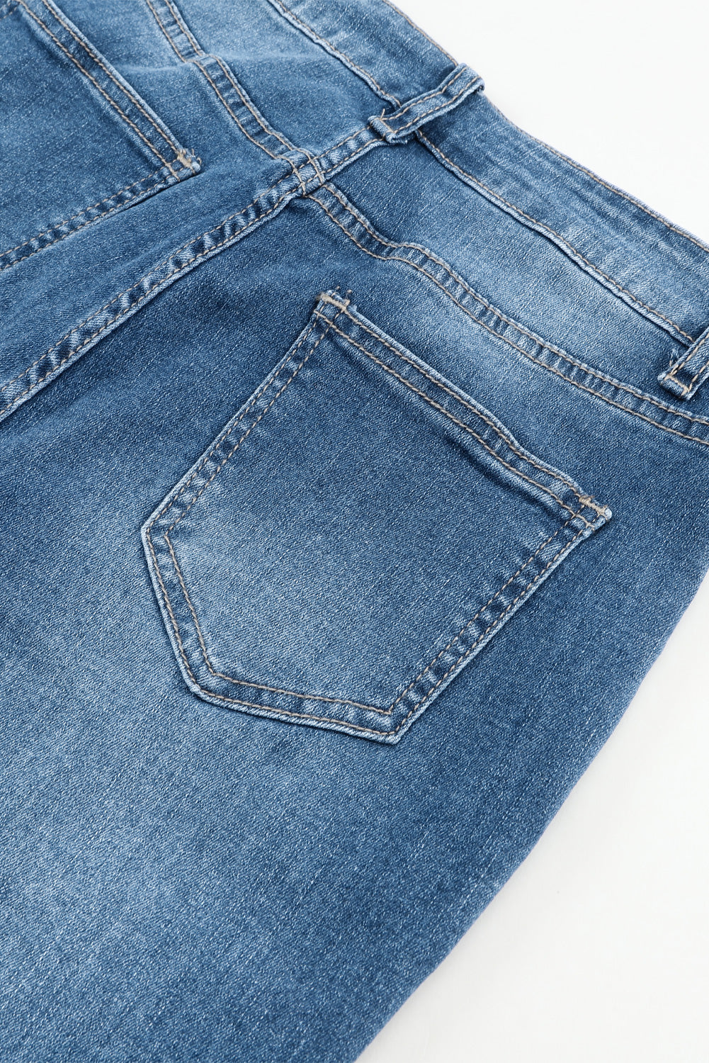 Blue High Waist Seam Stitching Pocket Flare Jeans - Premium Bottoms from Momma Done Gone Crafty- Just $60! Shop now at Momma Done Gone Crafty