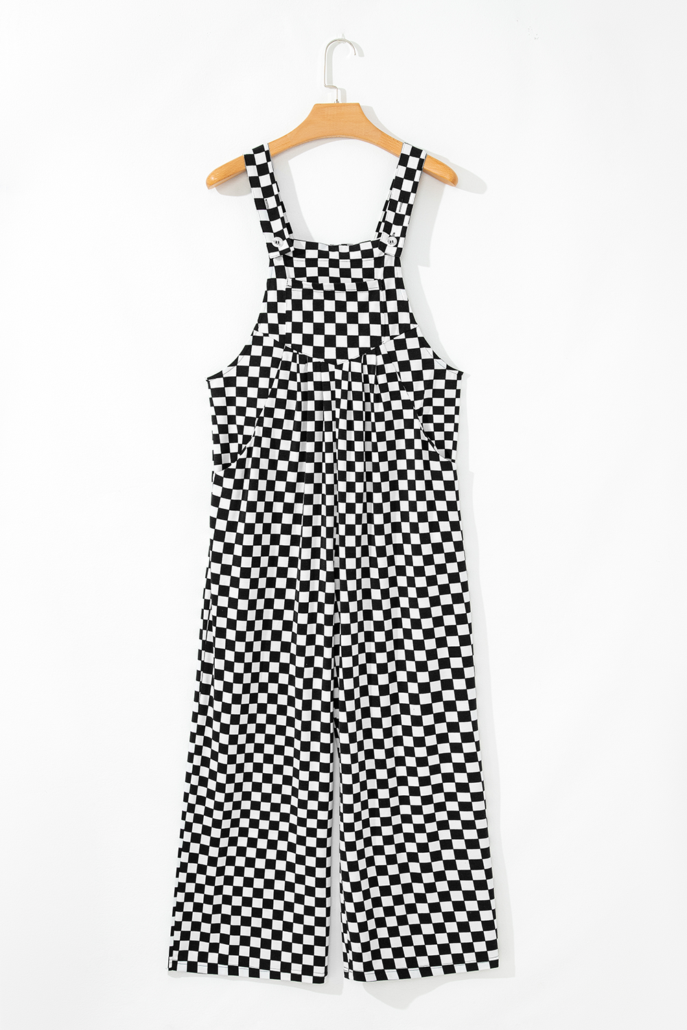 Black Checkered Print Pocketed Wide Leg Jumpsuit - Premium Bottoms/Jumpsuits & Rompers from Momma Done Gone Crafty- Just $36.99! Shop now at Momma Done Gone Crafty