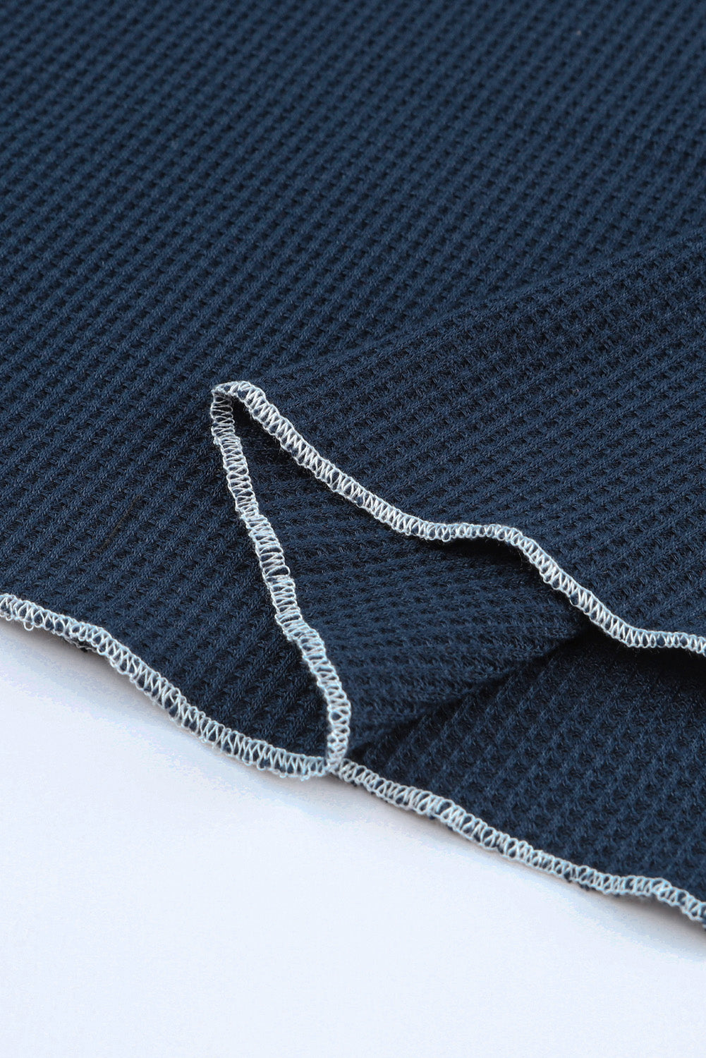 Blue Textured Round Neck Long Sleeve Top - Premium Tops from Momma Done Gone Crafty- Just $13.20! Shop now at Momma Done Gone Crafty