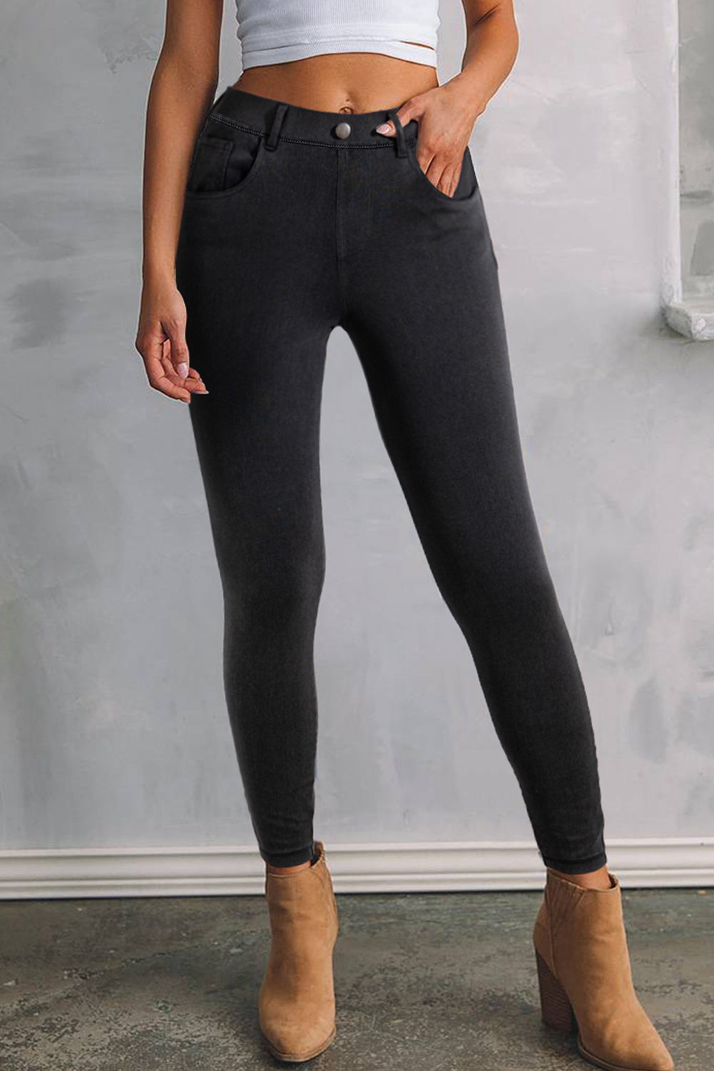 Black Skinny Fit Ankle High Waist Jeans - Premium Bottoms/Jeans from Momma Done Gone Crafty- Just $35.10! Shop now at Momma Done Gone Crafty