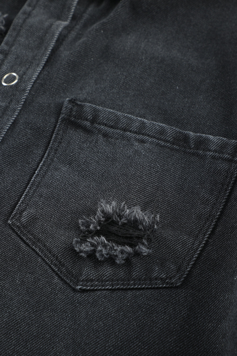 Black Ripped Denim Jacket - Premium Outerwear from Momma Done Gone Crafty- Just $56.99! Shop now at Momma Done Gone Crafty