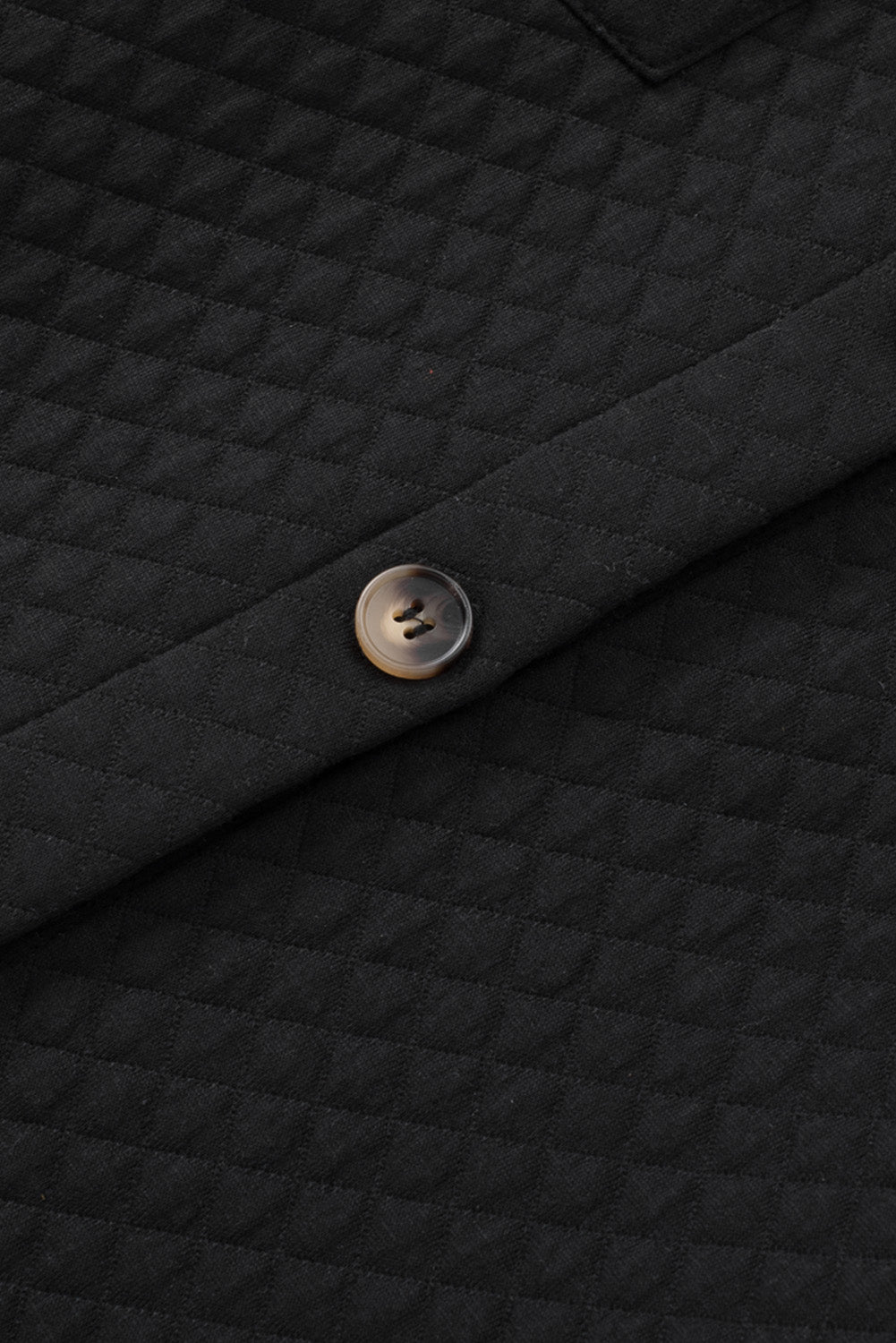 Black Lattice Texture Retro Flap Pocket Button Shacket - Premium Outerwear from Momma Done Gone Crafty- Just $59.10! Shop now at Momma Done Gone Crafty