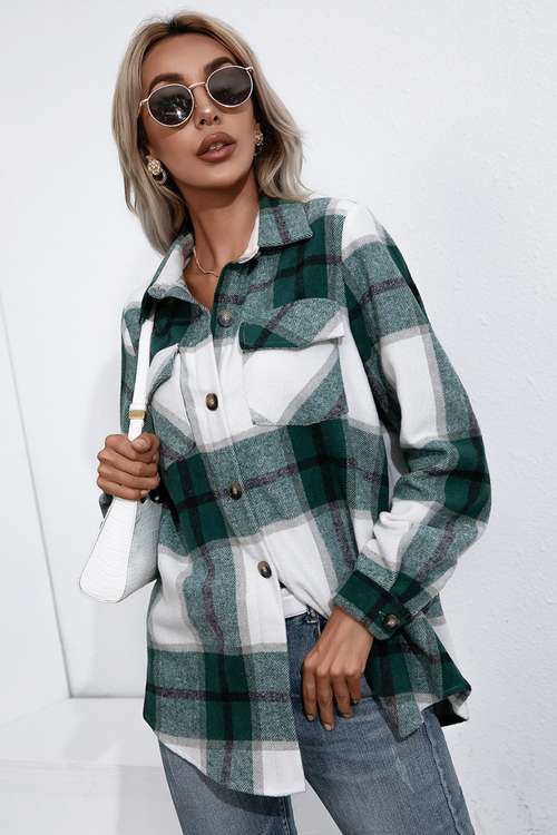 Plaid Button Up Flannel Shirt - Premium from Momma Done Gone Crafty- Just $43.99! Shop now at Momma Done Gone Crafty