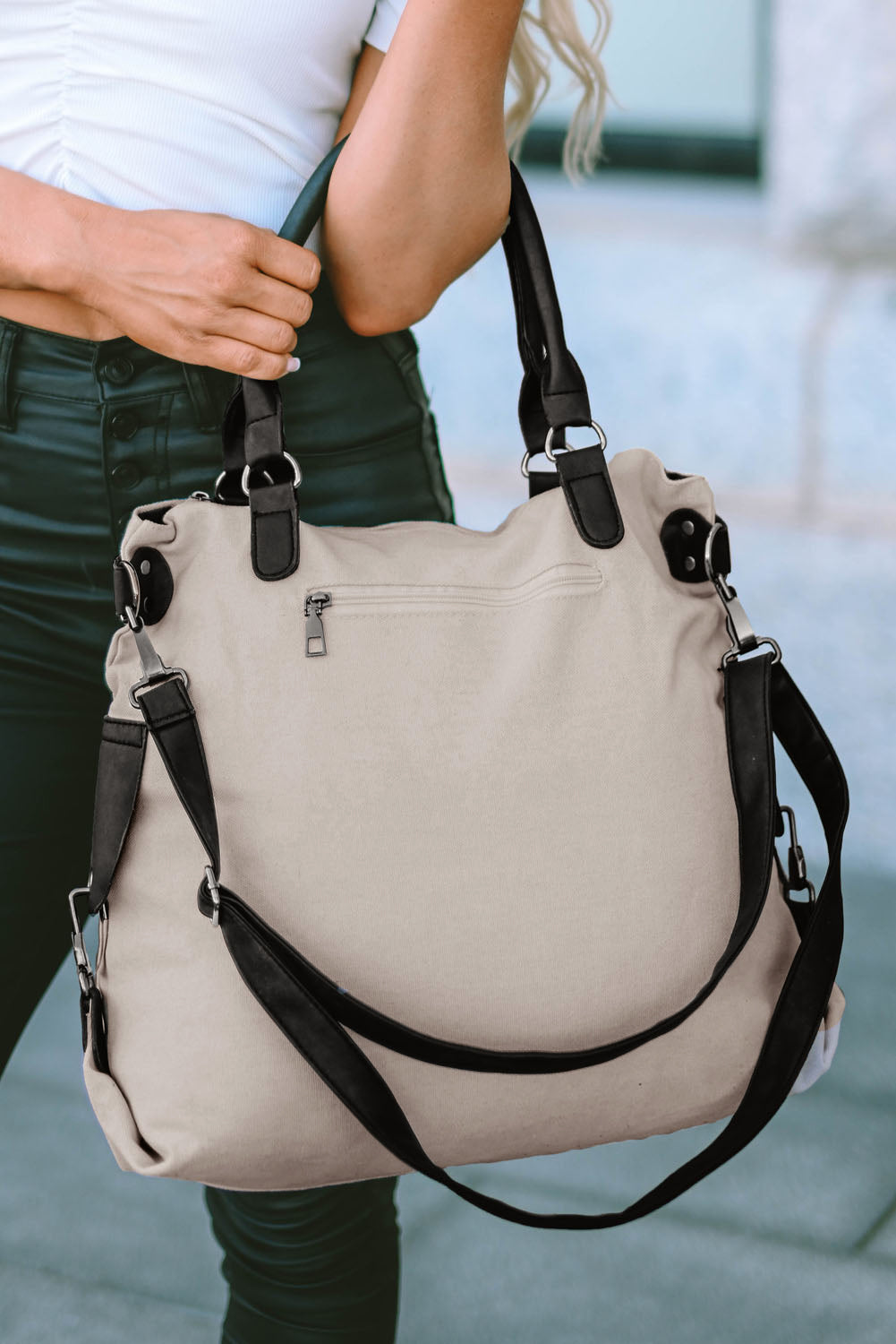 Beige Casual Five-pointed Star Canvas Tote Bag - Premium Shoes & Bags/Handbags from Ashes 2 Wildflowers Boutique, LLC- Just $23.64! Shop now at Ashes 2 Wildflowers Boutique, LLC