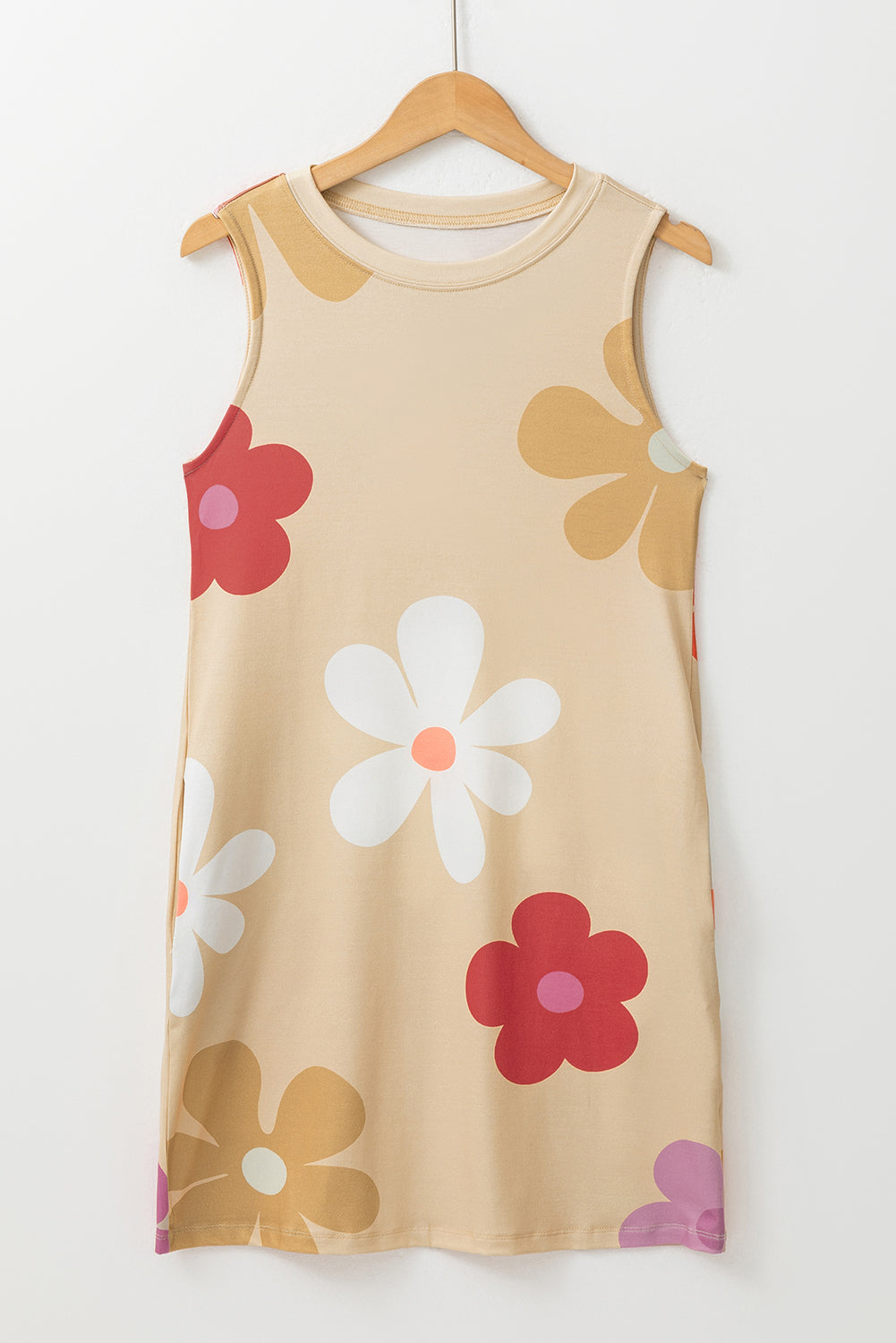 Apricot Daisy Flower Print Tank Dress - Premium Dresses/Mini Dresses from Momma Done Gone Crafty- Just $22.99! Shop now at Momma Done Gone Crafty