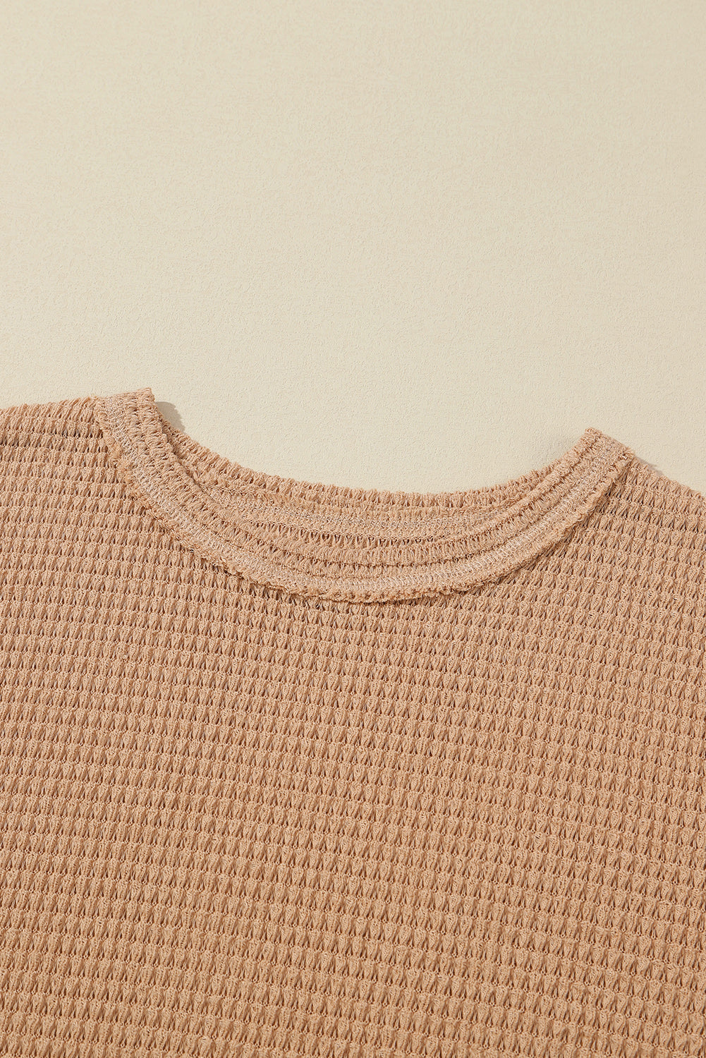 Khaki Waffle Knit High Slits Oversized Top - Premium Tops from Momma Done Gone Crafty- Just $32.97! Shop now at Momma Done Gone Crafty