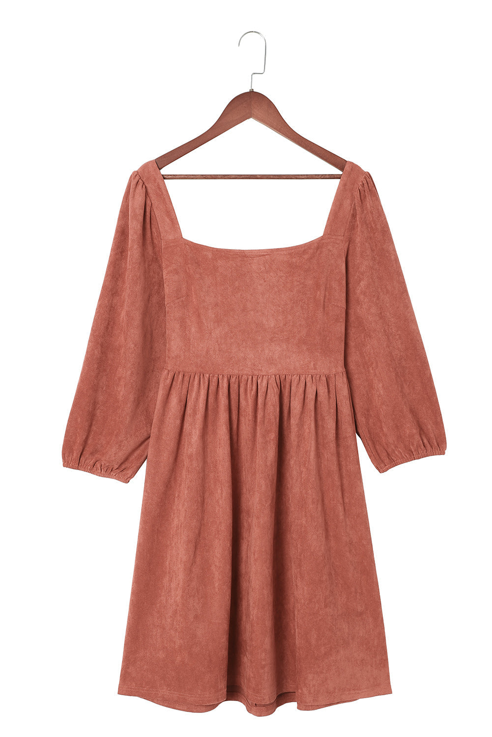 Brown Suede Square Neck Puff Sleeve Dress - Premium Dresses from Momma Done Gone Crafty- Just $44.99! Shop now at Momma Done Gone Crafty