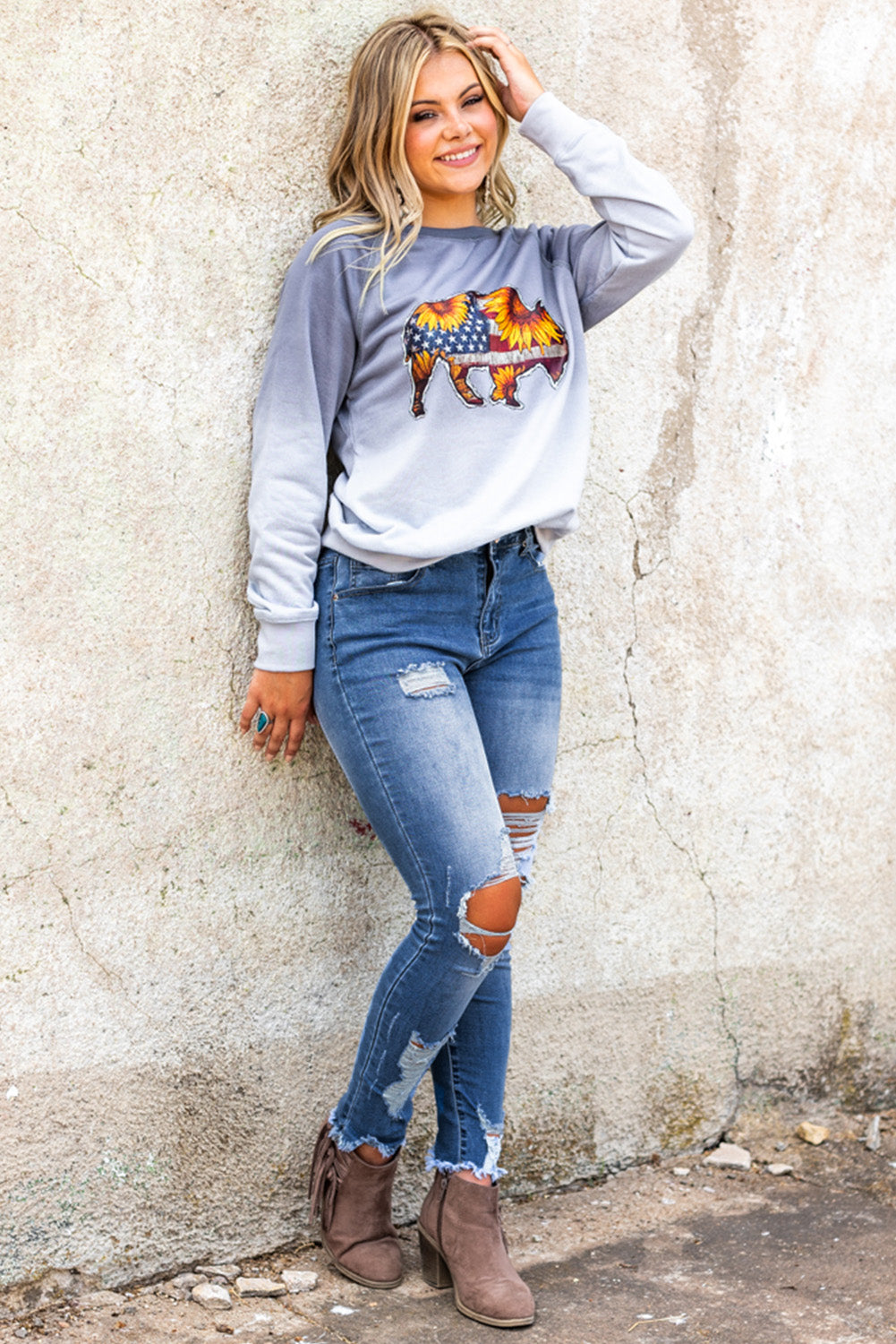 Sky Blue High Waist Distressed Skinny Jeans - Premium Bottoms from Momma Done Gone Crafty- Just $60.00! Shop now at Momma Done Gone Crafty