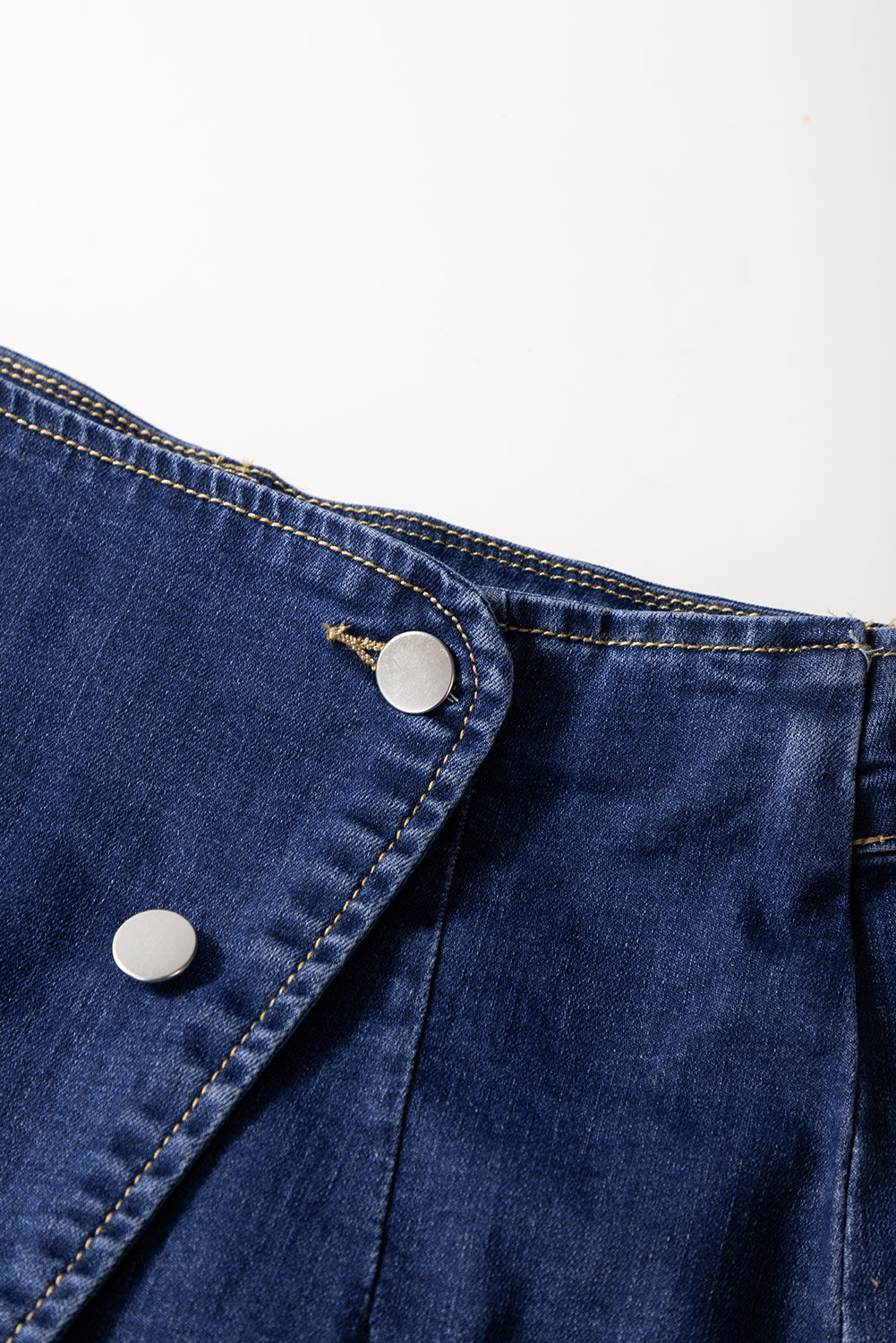 Bluing Asymmetric Wrapped Buttoned High Waist Denim Shorts - Premium Bottoms/Denim Shorts from Ashes 2 Wildflowers Boutique, LLC- Just $38.99! Shop now at Ashes 2 Wildflowers Boutique, LLC