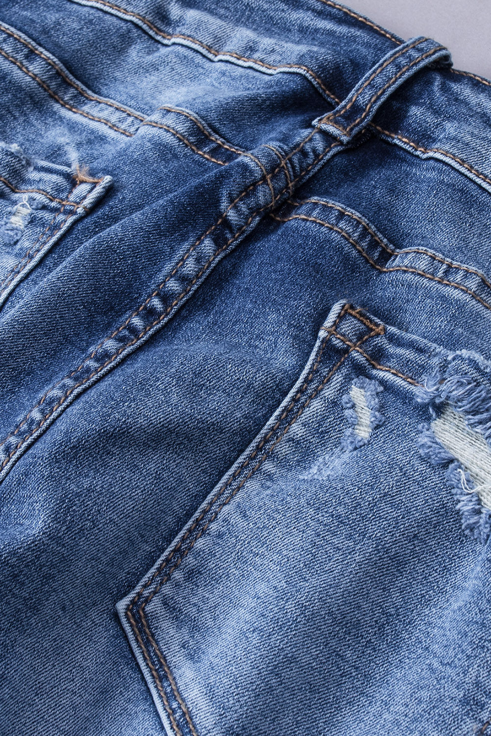 Blue Distressed Flare Jeans - Premium Bottoms from Momma Done Gone Crafty- Just $42.00! Shop now at Momma Done Gone Crafty