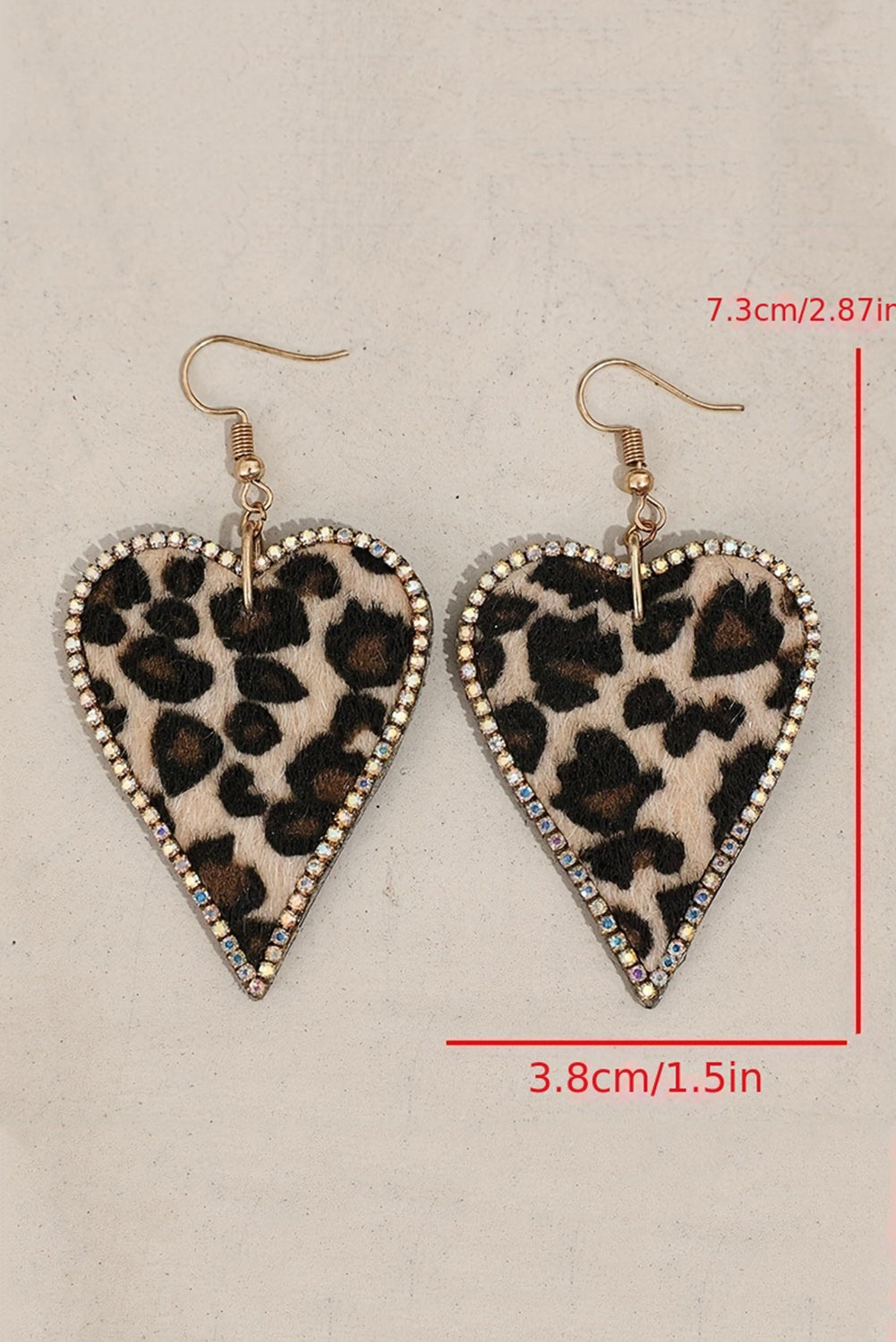 Multicolour Rhinestone Edge Leopard Print Heart Shape Earrings - Premium Accessories/Jewelry from Momma Done Gone Crafty- Just $9.99! Shop now at Momma Done Gone Crafty