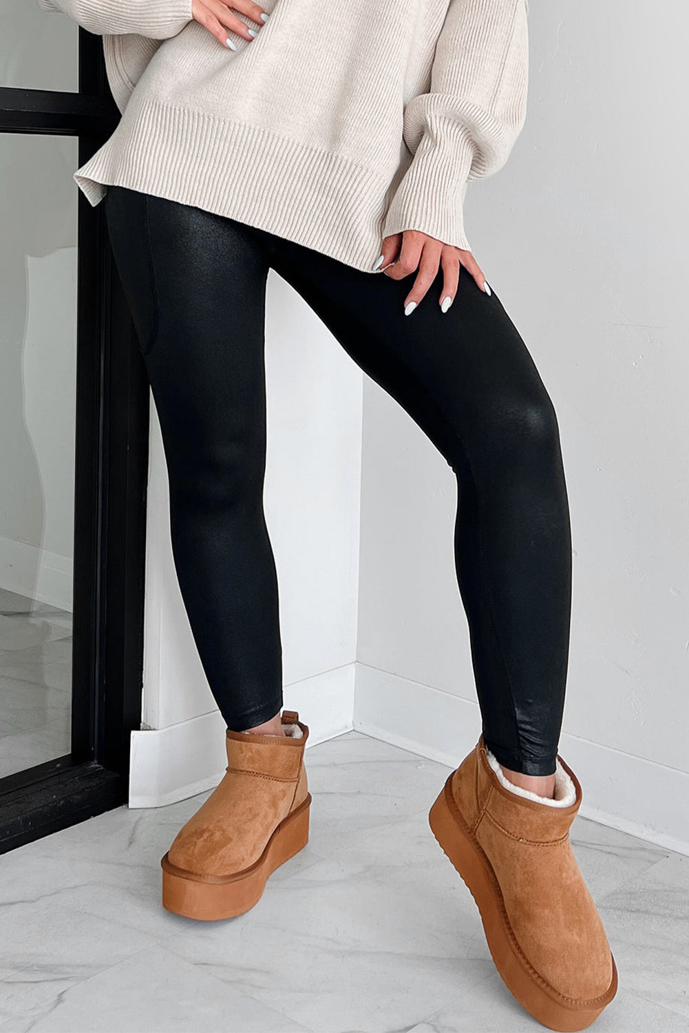 Black V Crossover High Waist Pocketed Leggings - Premium Bottoms/Leggings from Momma Done Gone Crafty- Just $28.20! Shop now at Momma Done Gone Crafty