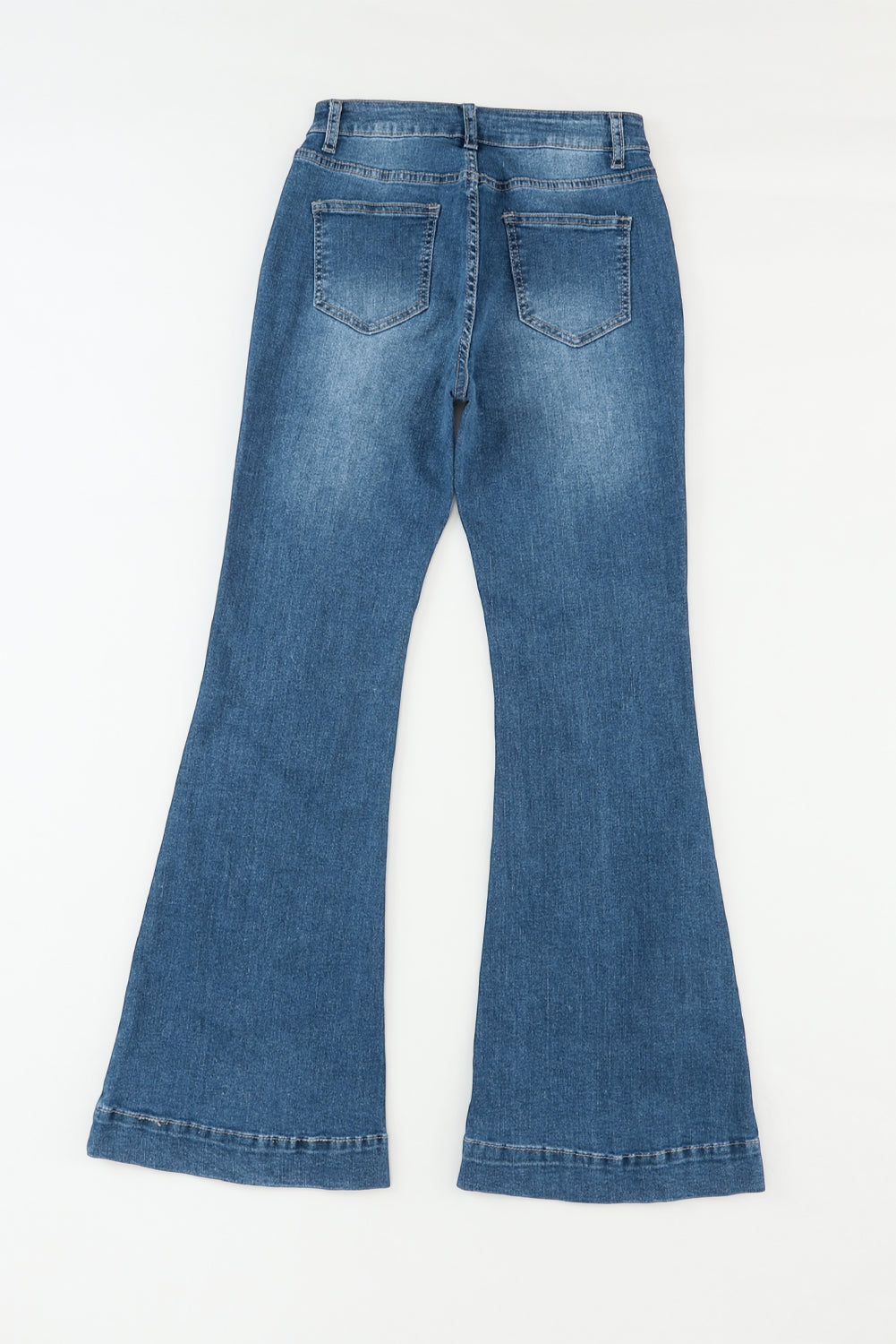 Blue High Waist Seam Stitching Pocket Flare Jeans - Premium Bottoms from Momma Done Gone Crafty- Just $60! Shop now at Momma Done Gone Crafty
