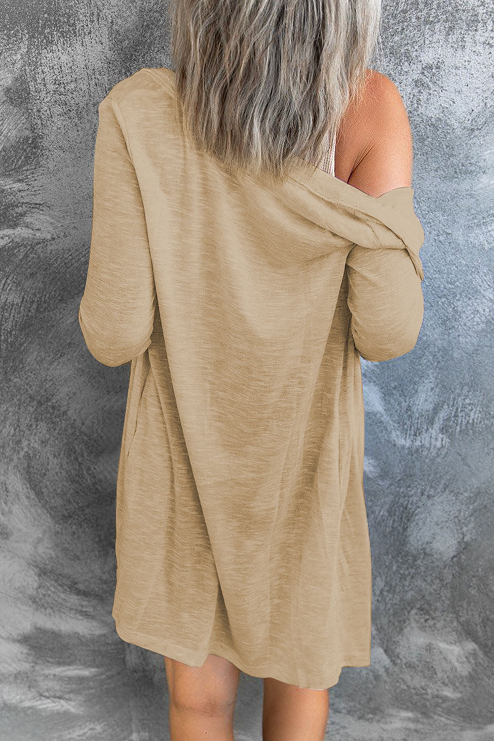 Solid Color Open-Front Buttons Cardigan - Premium Tops from Momma Done Gone Crafty- Just $19.80! Shop now at Momma Done Gone Crafty