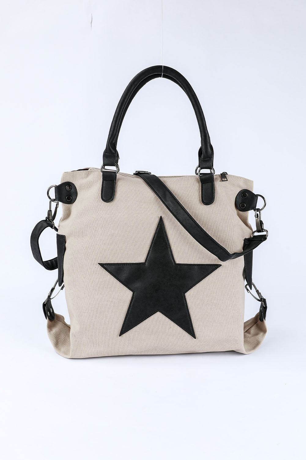Beige Casual Five-pointed Star Canvas Tote Bag - Premium Shoes & Bags/Handbags from Ashes 2 Wildflowers Boutique, LLC- Just $23.64! Shop now at Ashes 2 Wildflowers Boutique, LLC