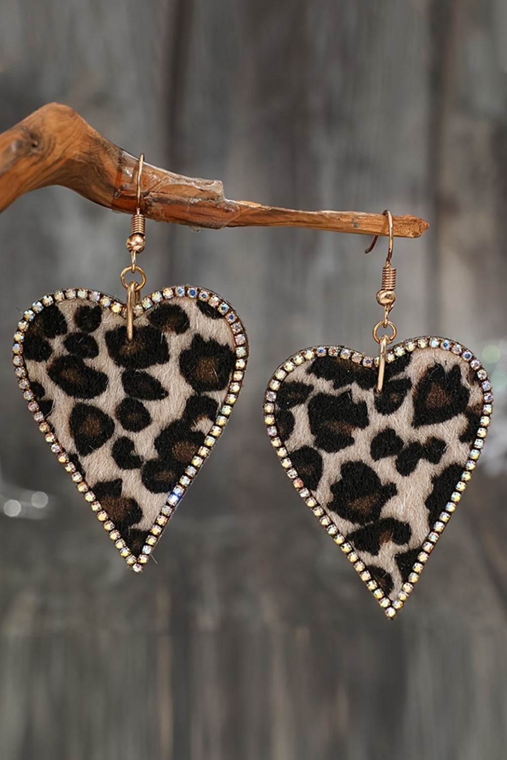 Multicolour Rhinestone Edge Leopard Print Heart Shape Earrings - Premium Accessories/Jewelry from Momma Done Gone Crafty- Just $9.99! Shop now at Momma Done Gone Crafty