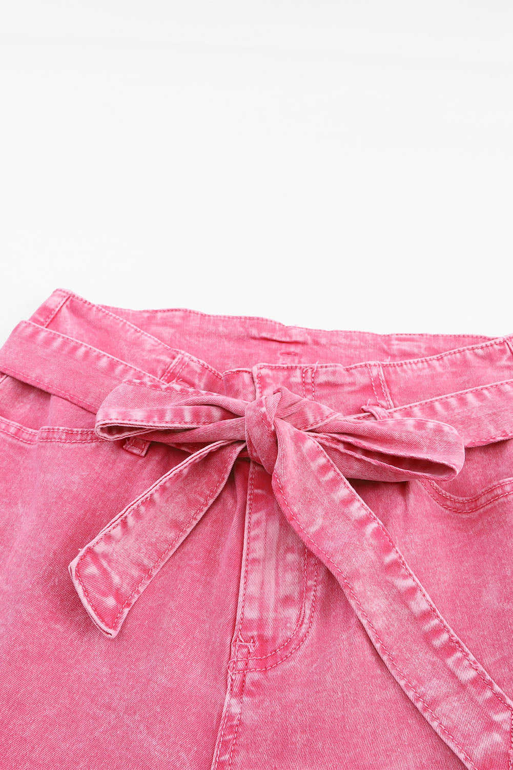 Pink Flare Leg High Waist Front Knot Casual Jeans - Premium Bottoms from Momma Done Gone Crafty- Just $74.40! Shop now at Momma Done Gone Crafty