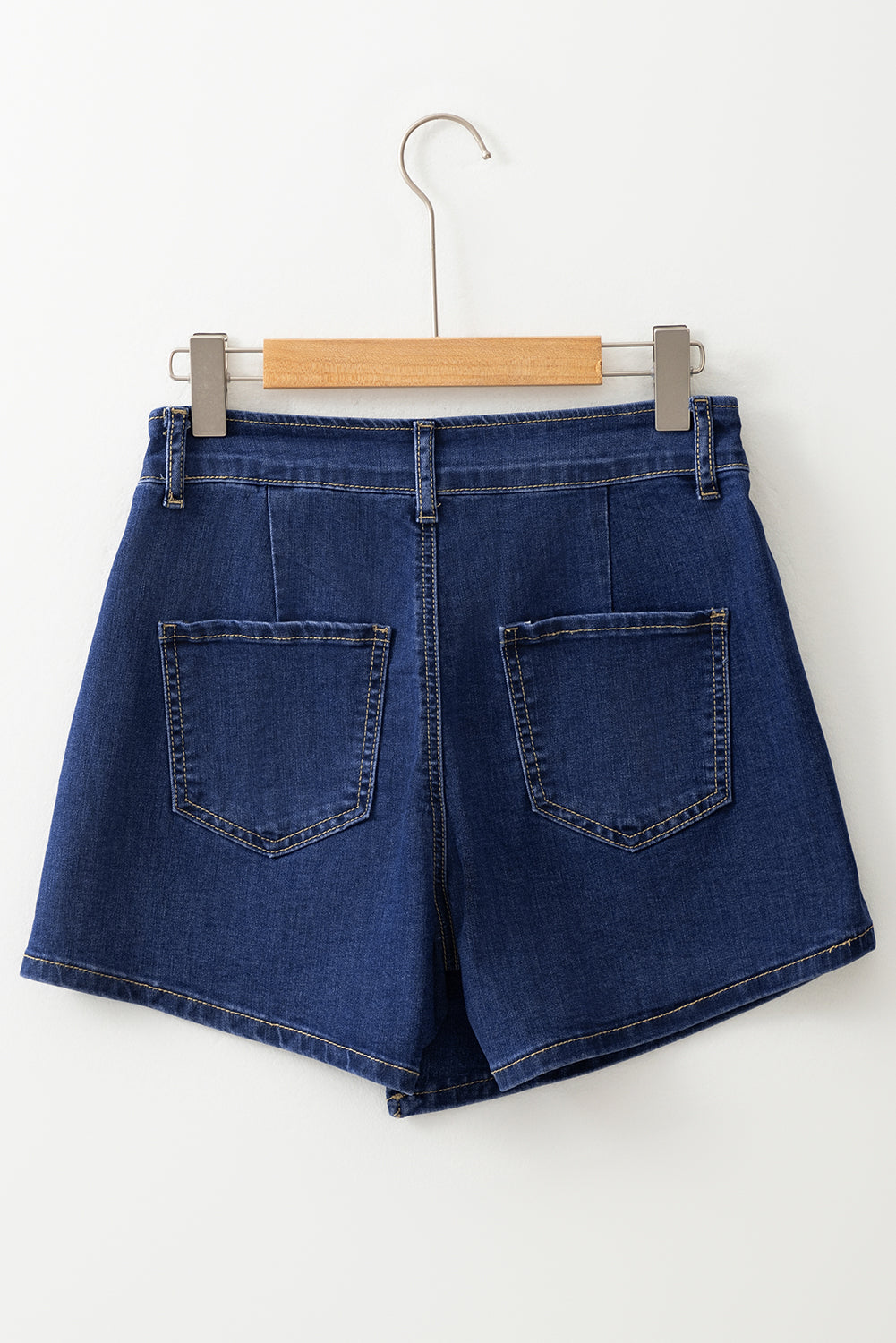 Bluing Asymmetric Wrapped Buttoned High Waist Denim Shorts - Premium Bottoms/Denim Shorts from Ashes 2 Wildflowers Boutique, LLC- Just $38.99! Shop now at Ashes 2 Wildflowers Boutique, LLC