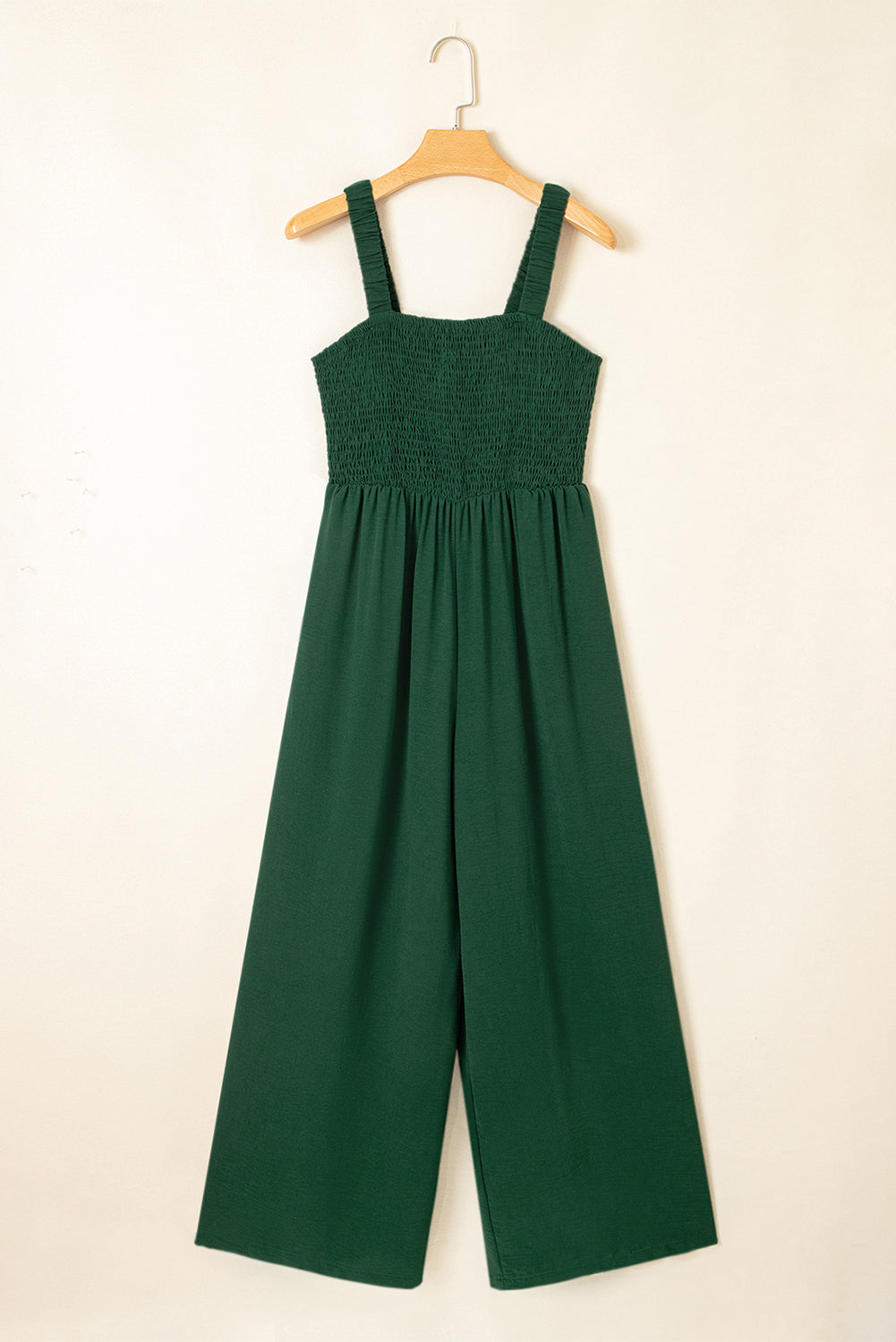 Green Smocked Sleeveless Wide Leg Jumpsuit with Pockets - Premium Bottoms/Jumpsuits & Rompers from Ashes 2 Wildflowers Boutique, LLC- Just $25.50! Shop now at Ashes 2 Wildflowers Boutique, LLC