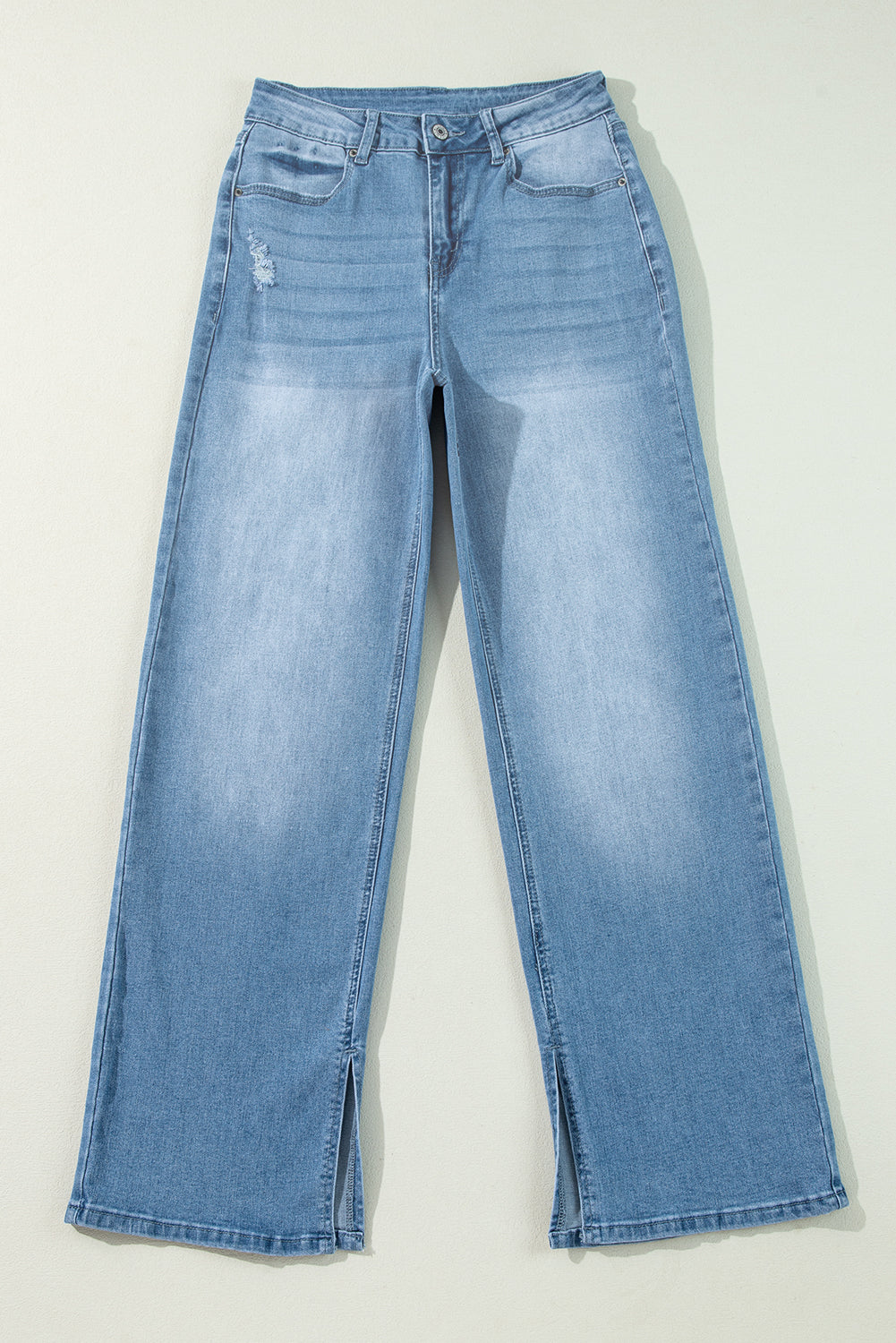Myosotis High Rise Shift Slit Leg Straight Jeans - Premium Bottoms/Jeans from Momma Done Gone Crafty- Just $57.99! Shop now at Momma Done Gone Crafty