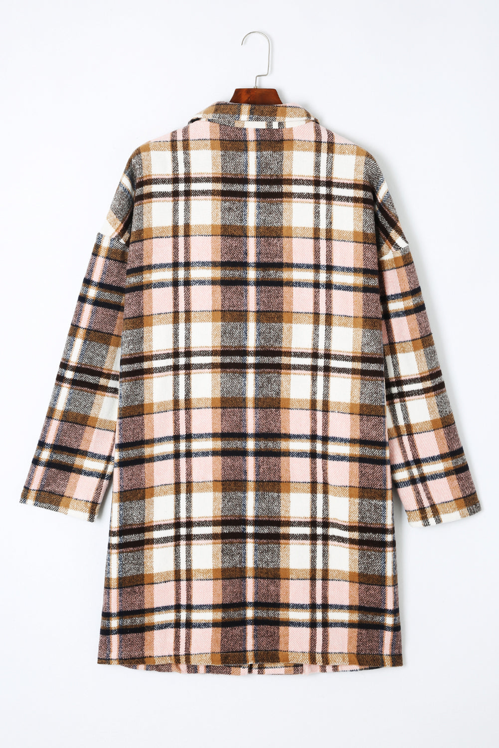 Pink Plaid Button Up Lapel Jacket - Premium Outerwear from Momma Done Gone Crafty- Just $62.99! Shop now at Momma Done Gone Crafty