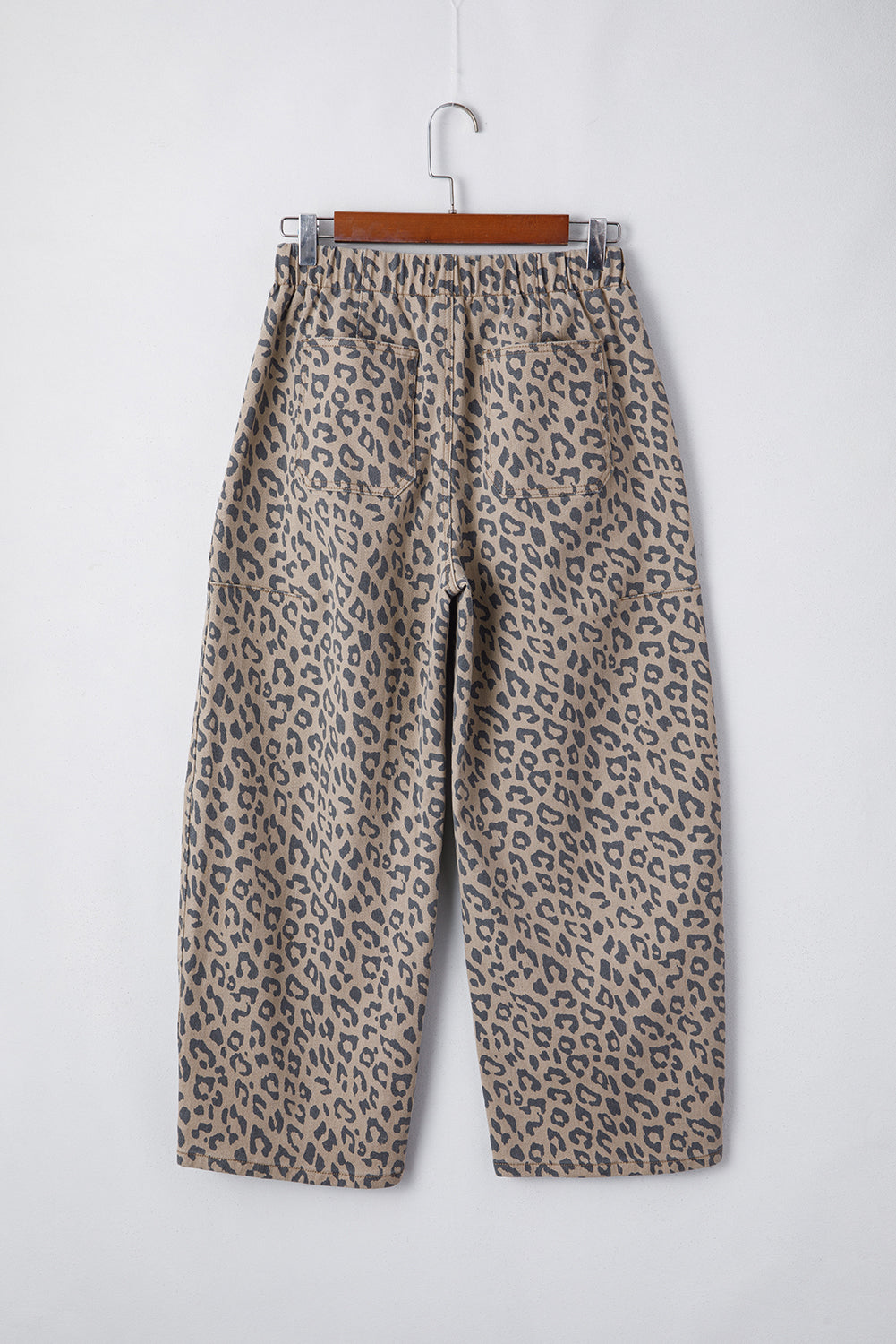 Khaki Leopard Printed Drawstring Waist Pocketed Wide Leg Jeans - Premium Bottoms/Jeans from Ashes 2 Wildflowers Boutique, LLC- Just $45.99! Shop now at Ashes 2 Wildflowers Boutique, LLC