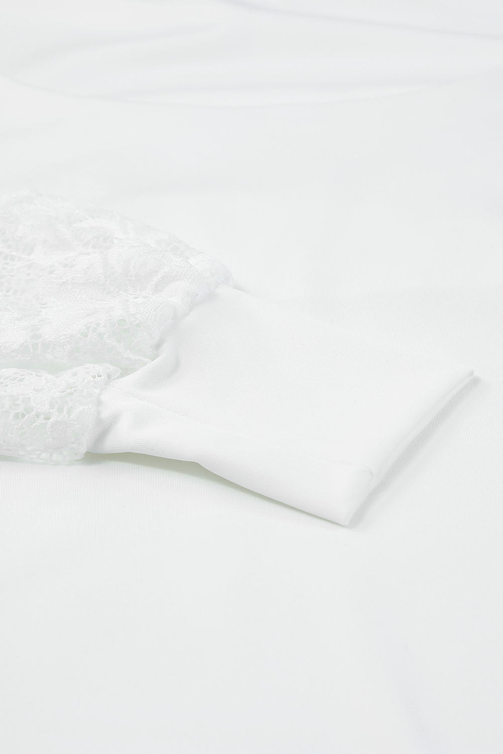 White Lace Sleeves Square Neck Bodysuit - Premium Tops from Momma Done Gone Crafty- Just $15.30! Shop now at Momma Done Gone Crafty