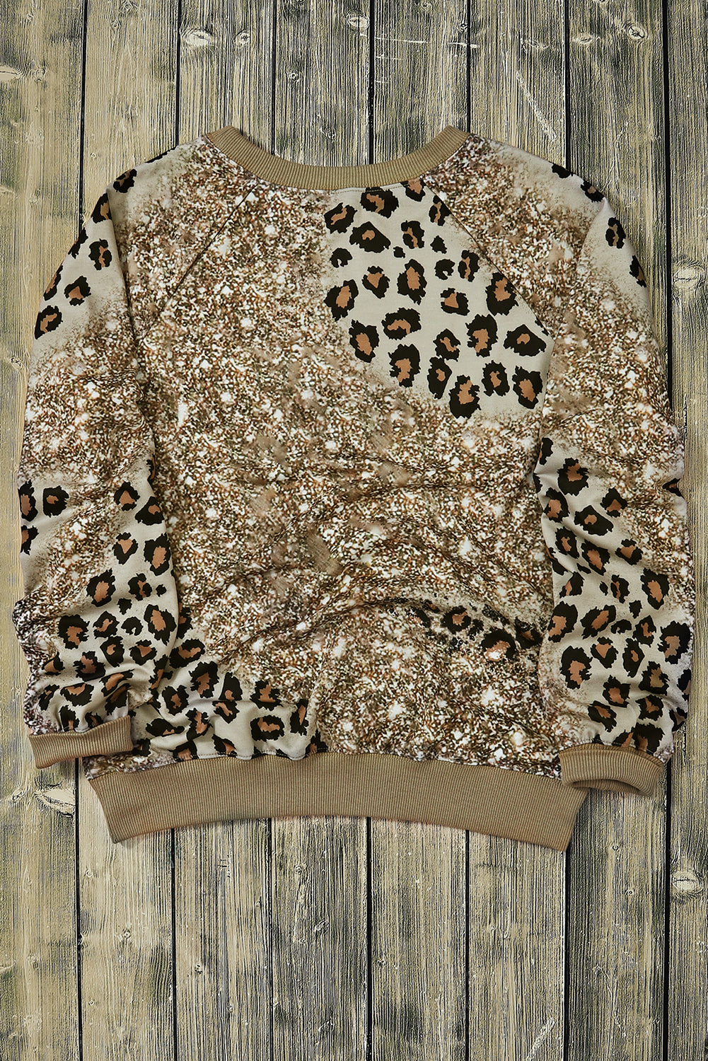 Leopard Print Bleached Long Sleeve Top - Premium Tops from Momma Done Gone Crafty- Just $34.60! Shop now at Momma Done Gone Crafty