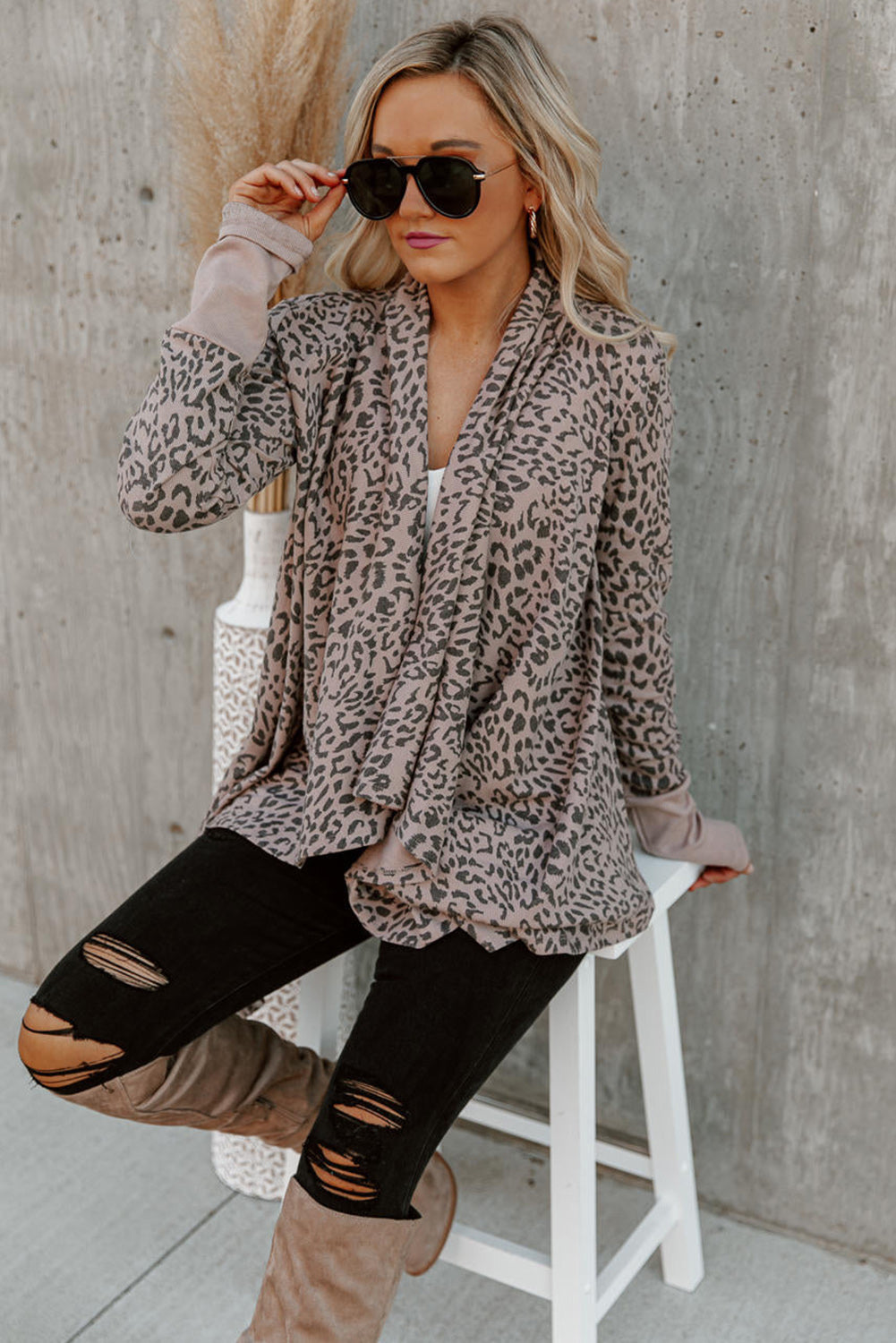 Leopard Open Front Cardigan - Premium Tops from Momma Done Gone Crafty- Just $35.94! Shop now at Momma Done Gone Crafty