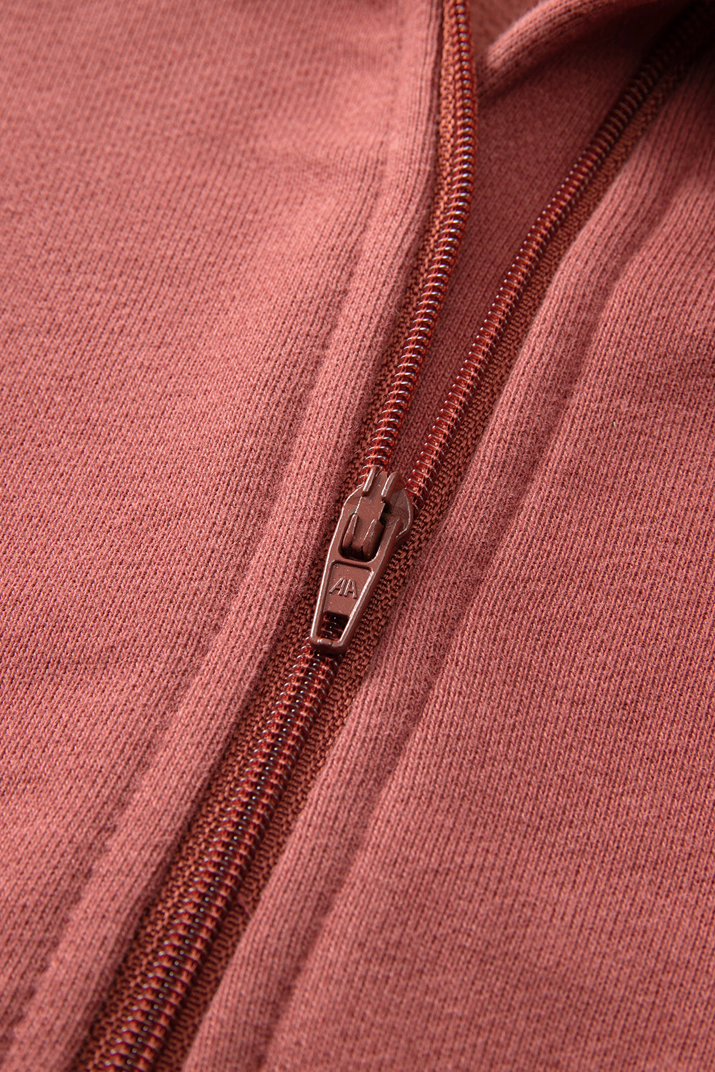 Brown Zip Up Stand Collar Ribbed Thumbhole Sleeve Sweatshirt - Premium Tops from Momma Done Gone Crafty- Just $45.99! Shop now at Momma Done Gone Crafty