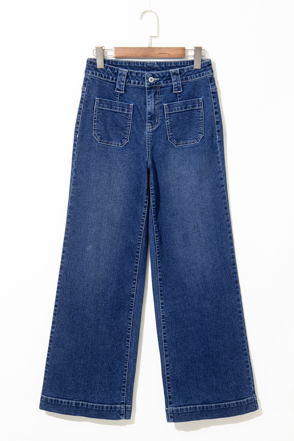 Sail Blue Wide Leg Pocketed High Waist Jeans - Premium Bottoms/Jeans from Momma Done Gone Crafty- Just $35.40! Shop now at Momma Done Gone Crafty