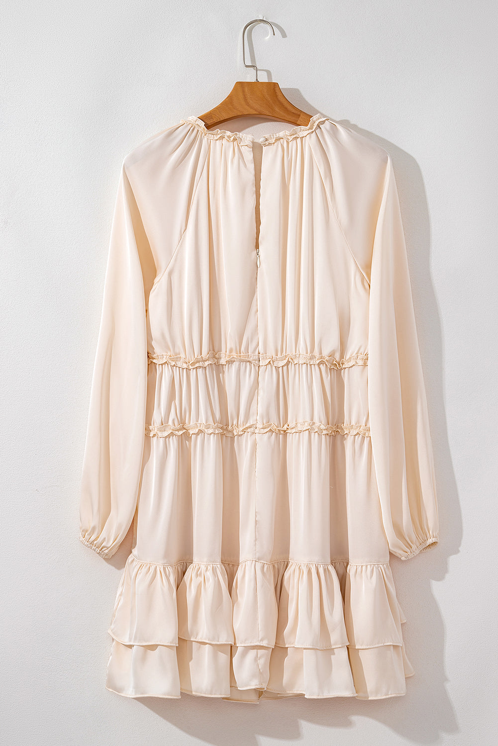 Apricot Tiered Ruffled Puff Sleeve Loose Fit Mini Dress - Premium Dresses/Mini Dresses from Momma Done Gone Crafty- Just $68.99! Shop now at Momma Done Gone Crafty