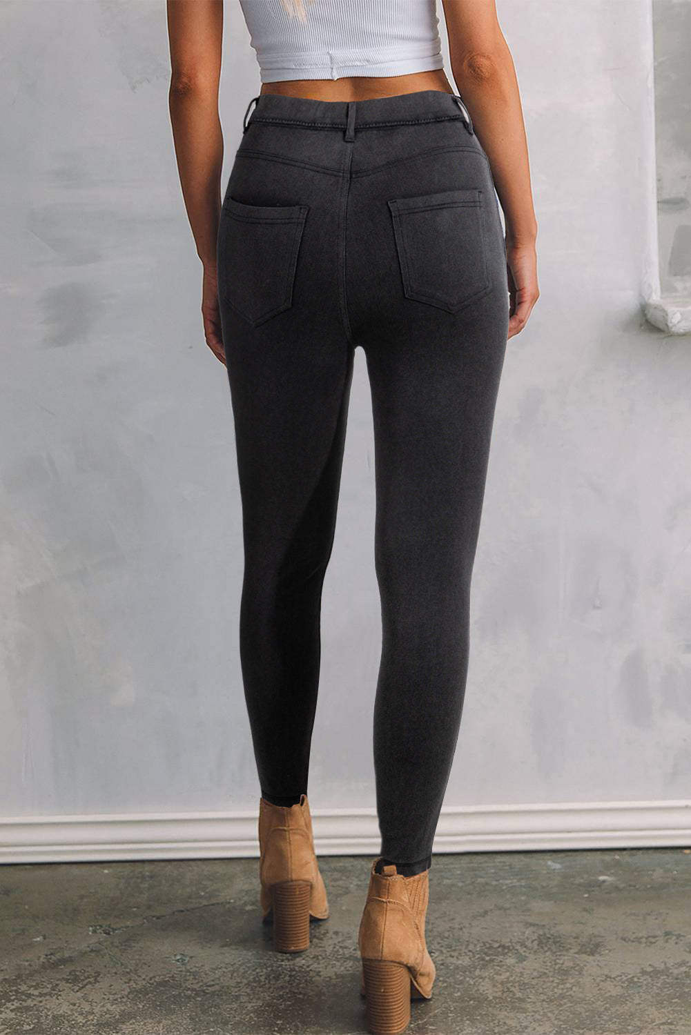 Black Skinny Fit Ankle High Waist Jeans - Premium Bottoms/Jeans from Momma Done Gone Crafty- Just $35.10! Shop now at Momma Done Gone Crafty