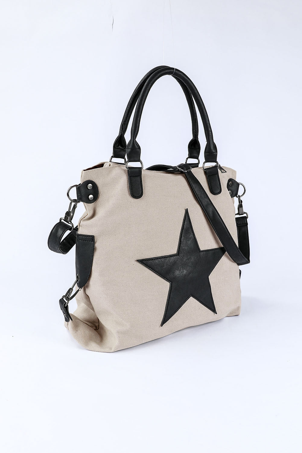 Beige Casual Five-pointed Star Canvas Tote Bag - Premium Shoes & Bags/Handbags from Ashes 2 Wildflowers Boutique, LLC- Just $23.64! Shop now at Ashes 2 Wildflowers Boutique, LLC
