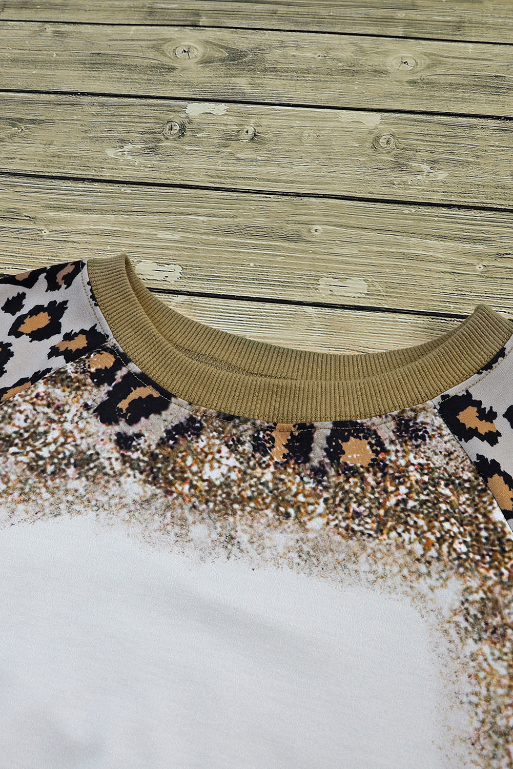 Leopard Print Bleached Long Sleeve Top - Premium Tops from Momma Done Gone Crafty- Just $34.60! Shop now at Momma Done Gone Crafty