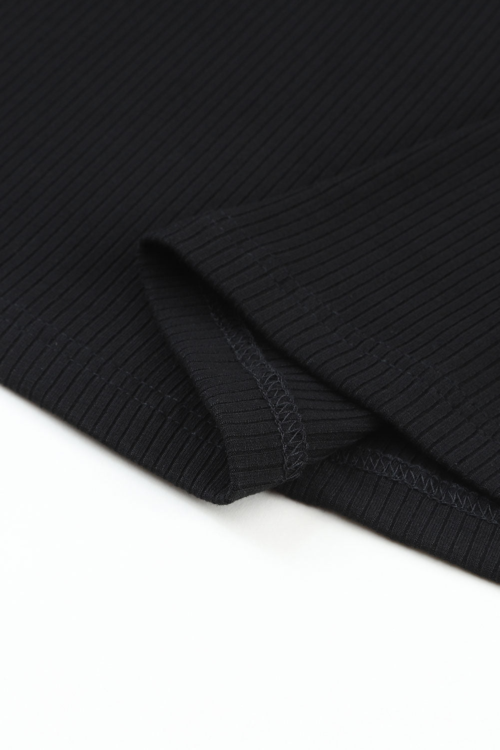 Black Striped Mesh Long Sleeve Crewneck Ribbed Top - Premium Tops from Momma Done Gone Crafty- Just $18.99! Shop now at Momma Done Gone Crafty