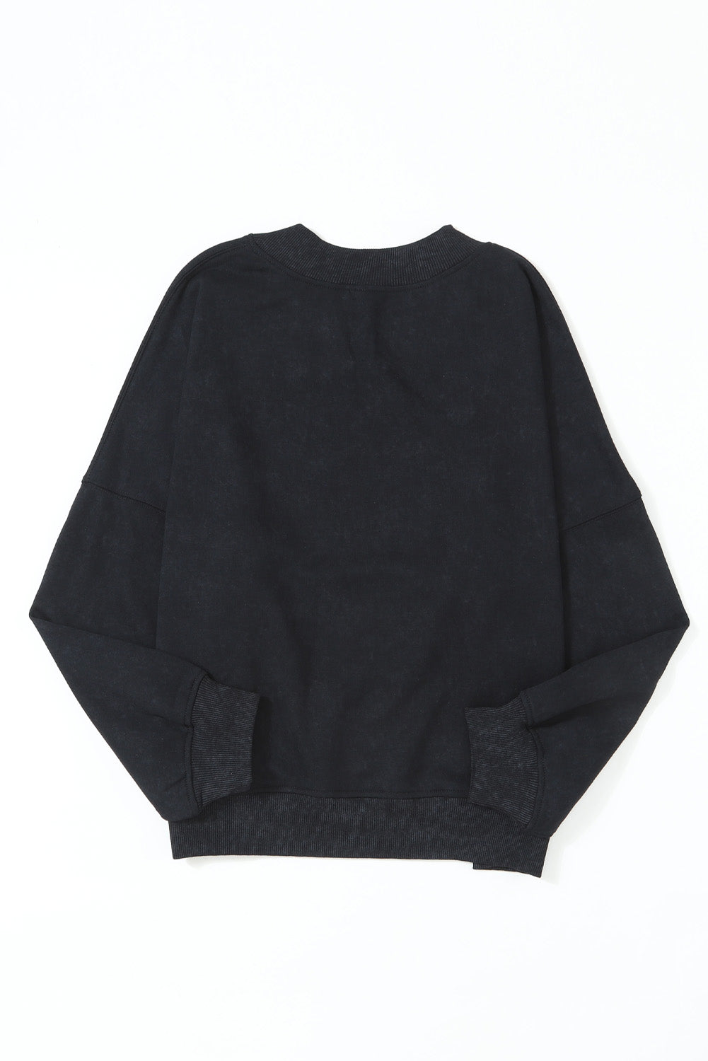 Black Drop Shoulder Crew Neck Pullover Sweatshirt - Premium Tops from Momma Done Gone Crafty- Just $41.94! Shop now at Momma Done Gone Crafty