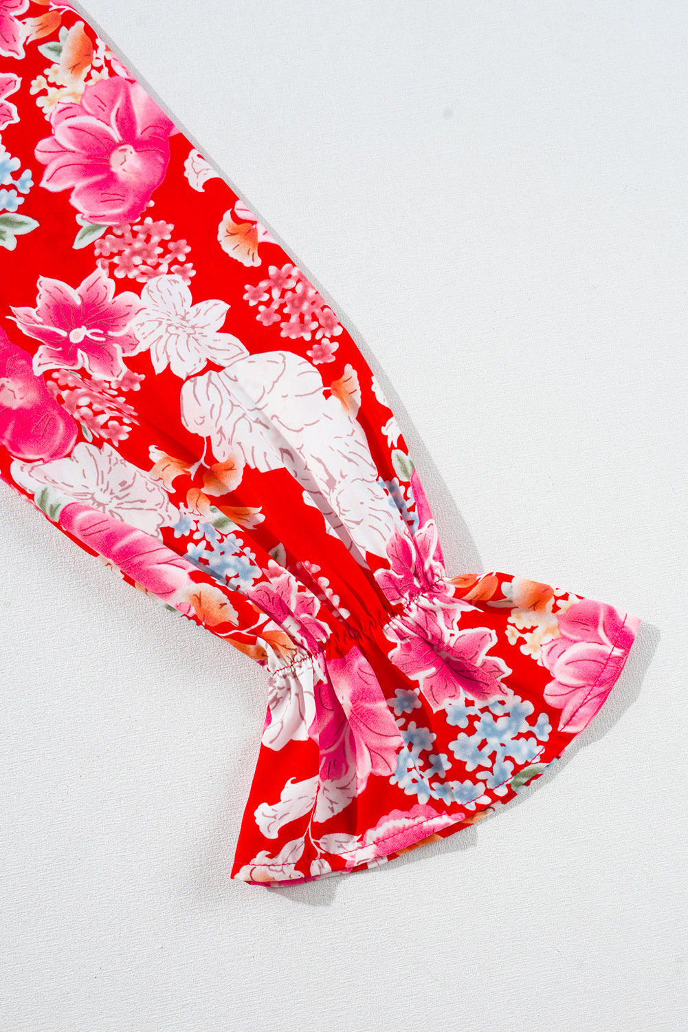 Red Floral Print High Waist V Neck Babydoll Mini Dress - Premium Dresses/Mini Dresses from Momma Done Gone Crafty- Just $38.99! Shop now at Momma Done Gone Crafty