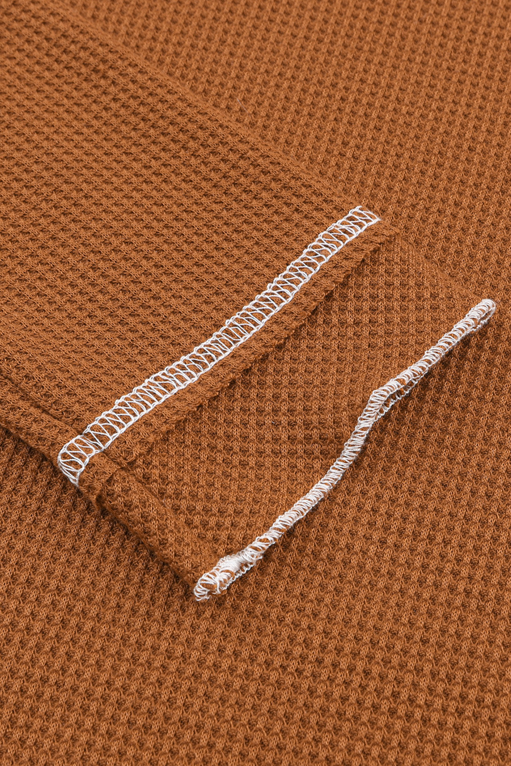 Brown Textured Round Neck Long Sleeve Top - Premium Tops from Momma Done Gone Crafty- Just $23! Shop now at Momma Done Gone Crafty