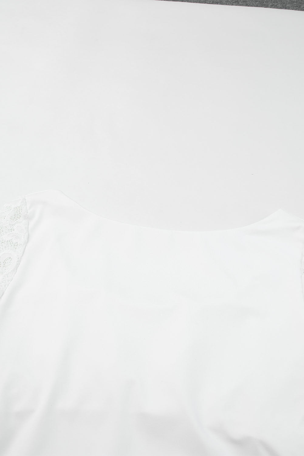 White Lace Sleeves Square Neck Bodysuit - Premium Tops from Momma Done Gone Crafty- Just $15.30! Shop now at Momma Done Gone Crafty