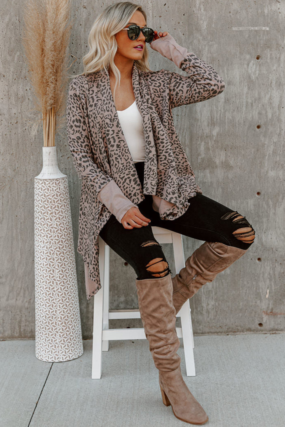 Leopard Open Front Cardigan - Premium Tops from Momma Done Gone Crafty- Just $35.94! Shop now at Momma Done Gone Crafty