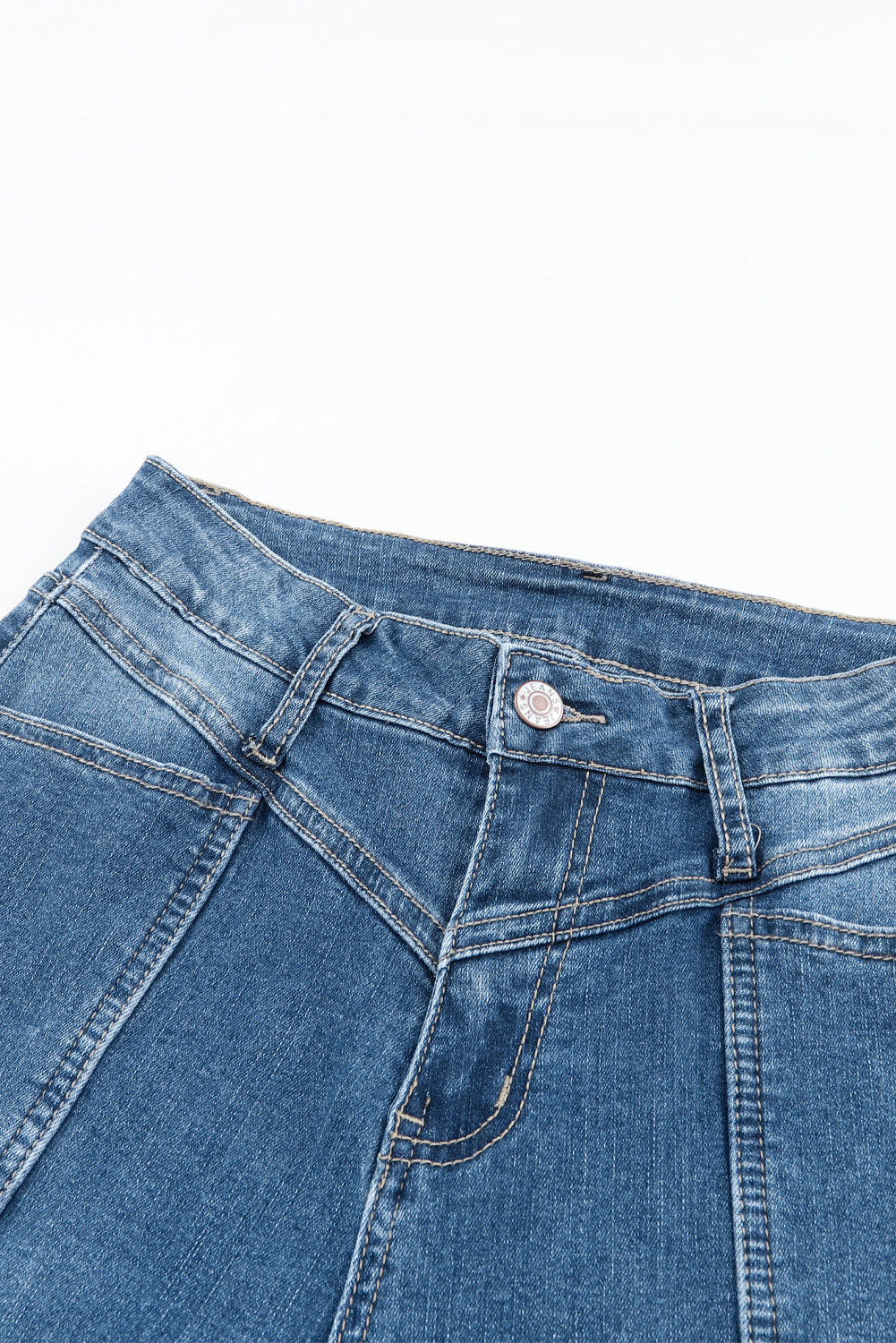 Blue High Waist Seam Stitching Pocket Flare Jeans - Premium Bottoms from Momma Done Gone Crafty- Just $60! Shop now at Momma Done Gone Crafty