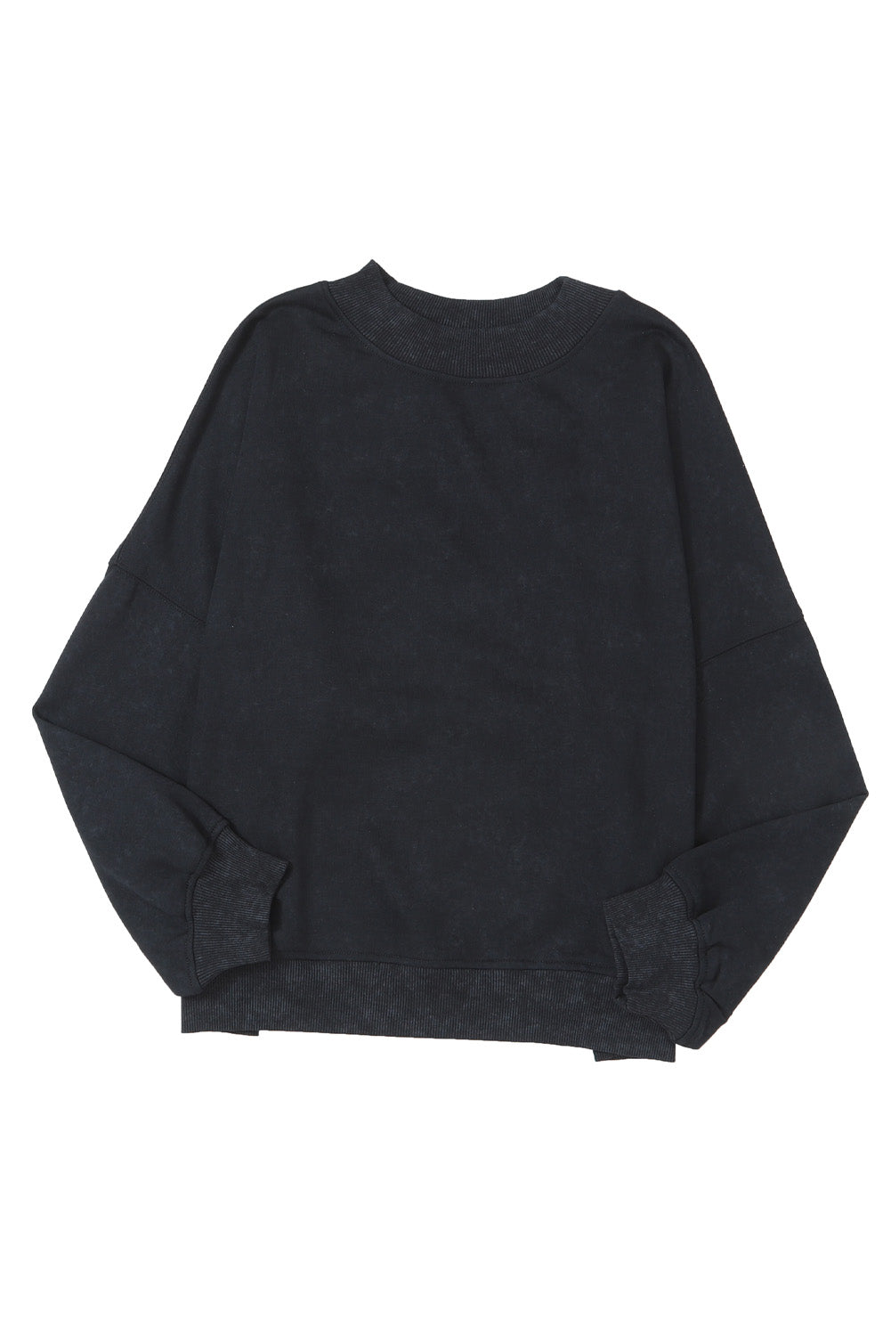 Black Drop Shoulder Crew Neck Pullover Sweatshirt - Premium Tops from Momma Done Gone Crafty- Just $41.94! Shop now at Momma Done Gone Crafty
